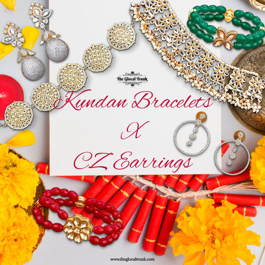 KUNDAN BRACELETS X CZ EARRINGS