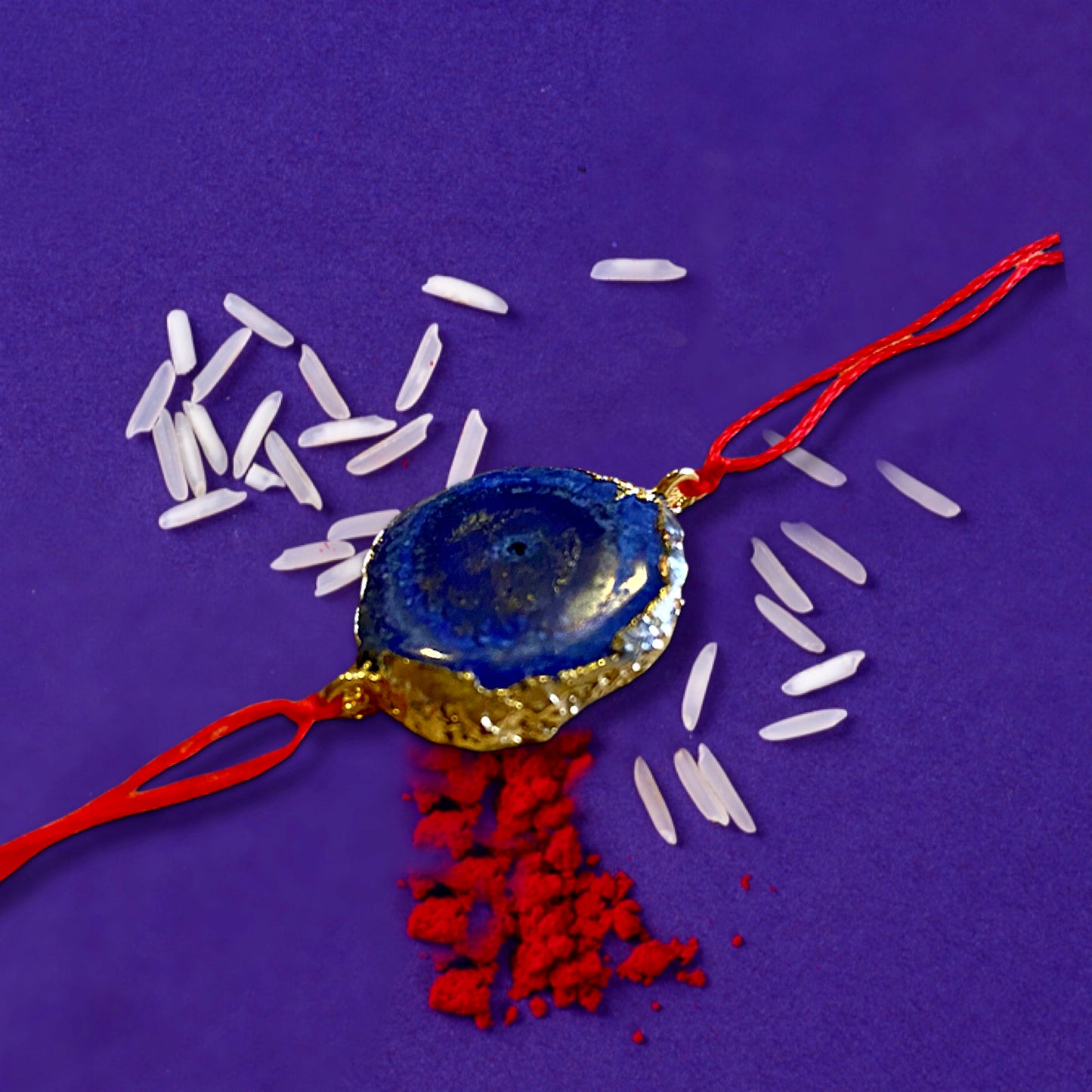 Blue Agate Handmade Rakhi