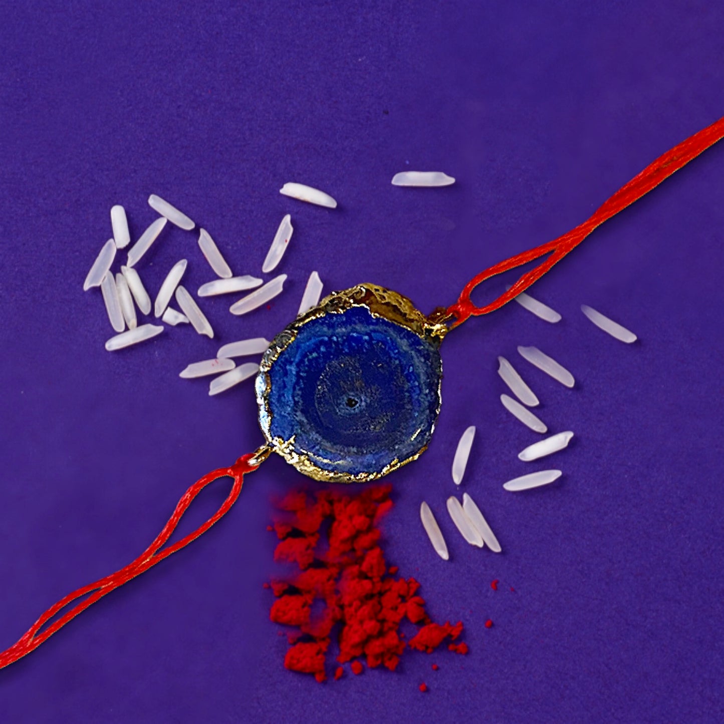 Blue Agate Handmade Rakhi