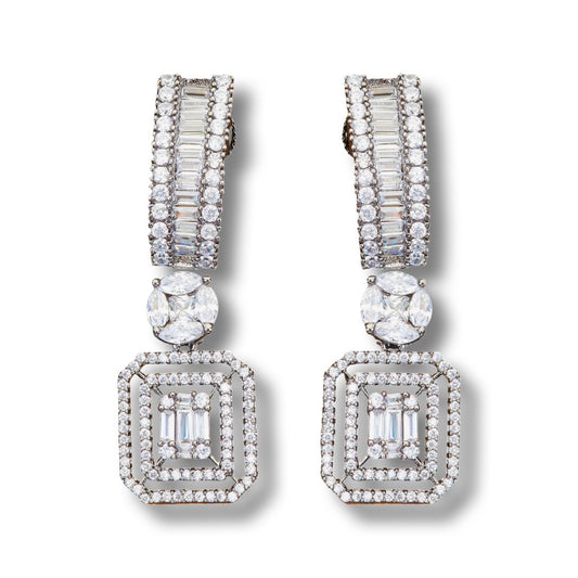 Hera Vintage Stud Dangler CZ Earrings