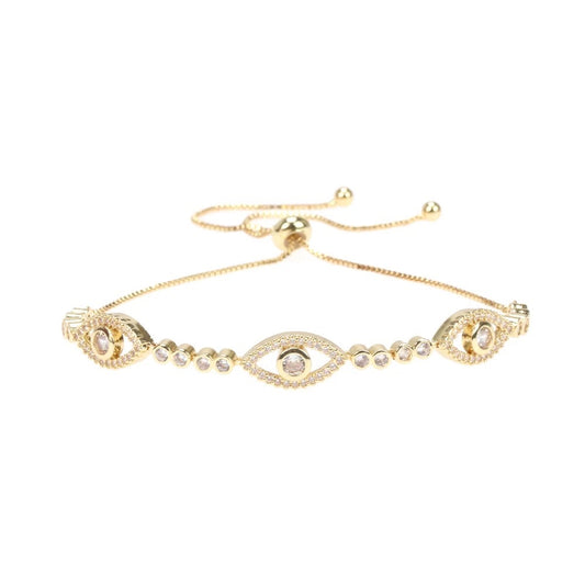 Luxor White Stone Adjustable Evil Eye Bracelet