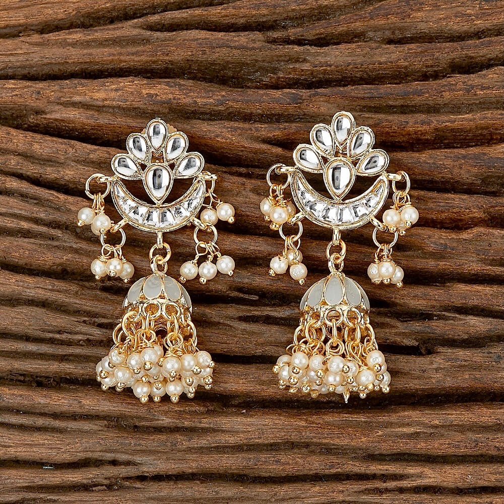 Tribal style Gray beaded gemstone Earrings at ₹950 | Azilaa