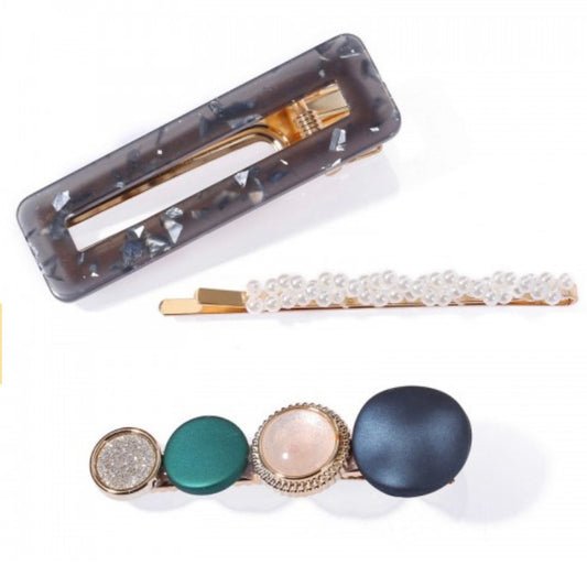 Sheen Stone & Pearl Hair Pins Blues