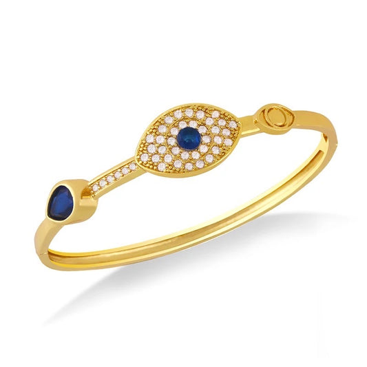 Tri Eye Evil Eye Bangle Bracelet