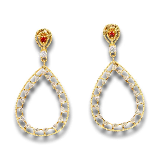 Clotho Tear Drop Dangler CZ Earrings