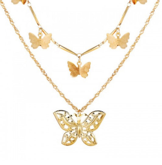 Flutter Flutter Butterfly Layered Necklace