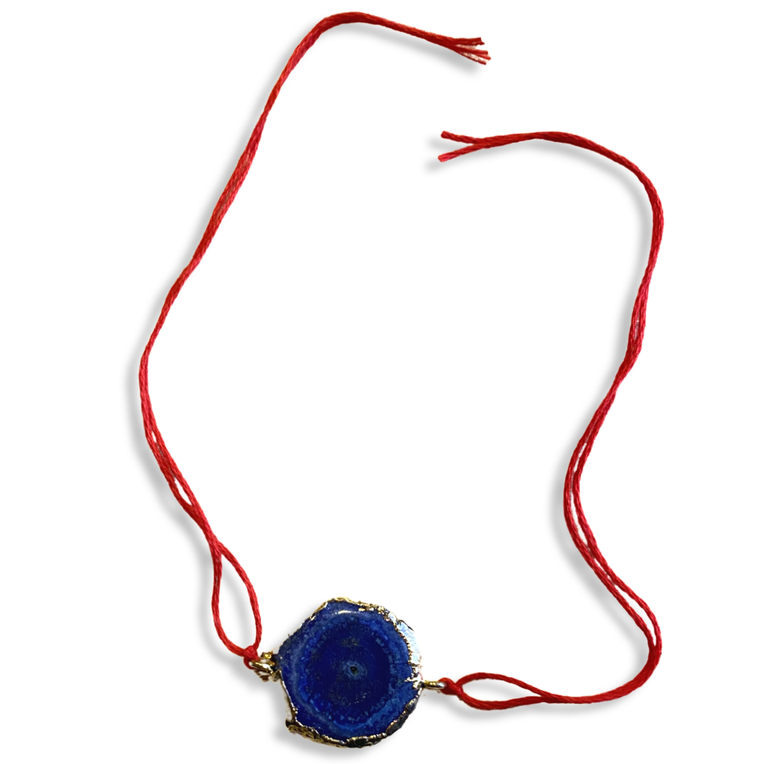 Blue Agate Handmade Rakhi