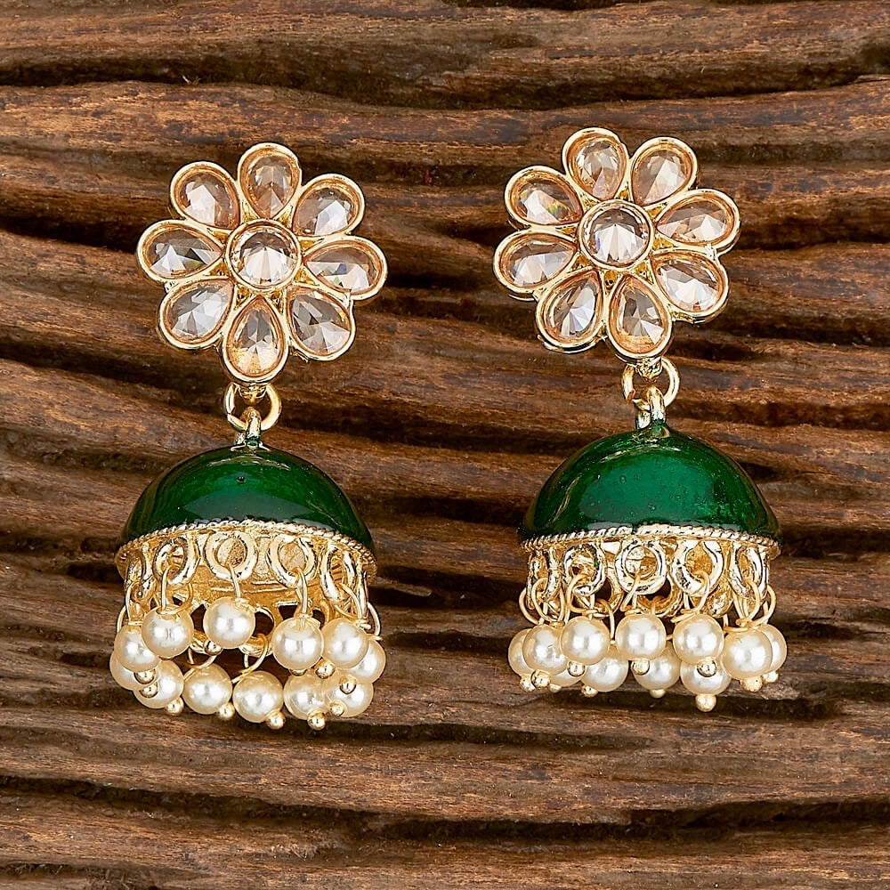 Stone Studded Jhumka Style Earrings : JPM5564