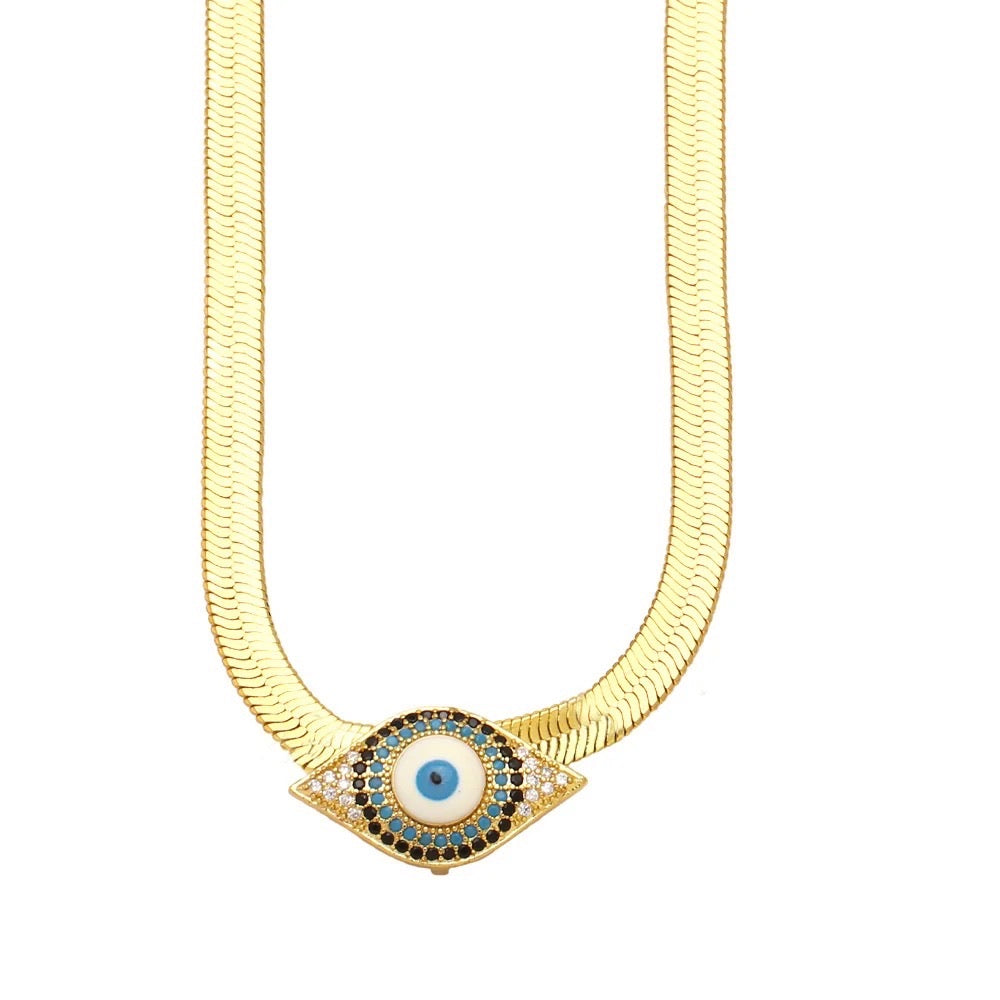 Evil Eye Slider Charm Gleam Necklace