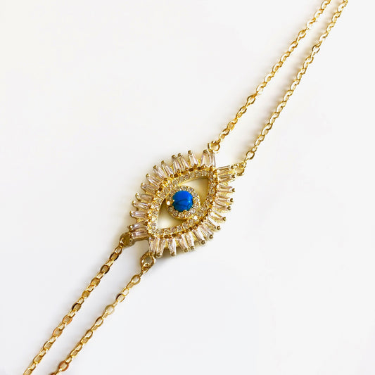 Rick Rack Evil Eye Bracelet - Gold