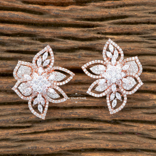 Florelle Stud Top CZ Earrings